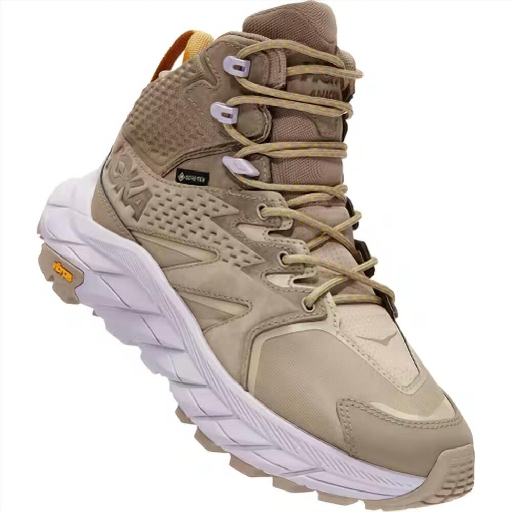 NEW HOKA women's anacapa mid wp hiking boots in dune/lilac marble